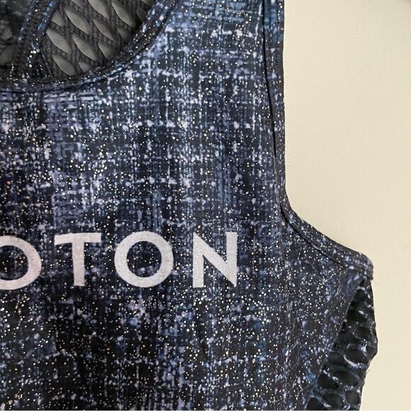 RARE Peloton “With” Stardust Tweed Sports Bra Logo High Neck Mesh- Size Small - Picture 4 of 8